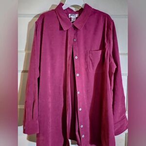 Main Street blues 1X long sleeve women's button down shirt